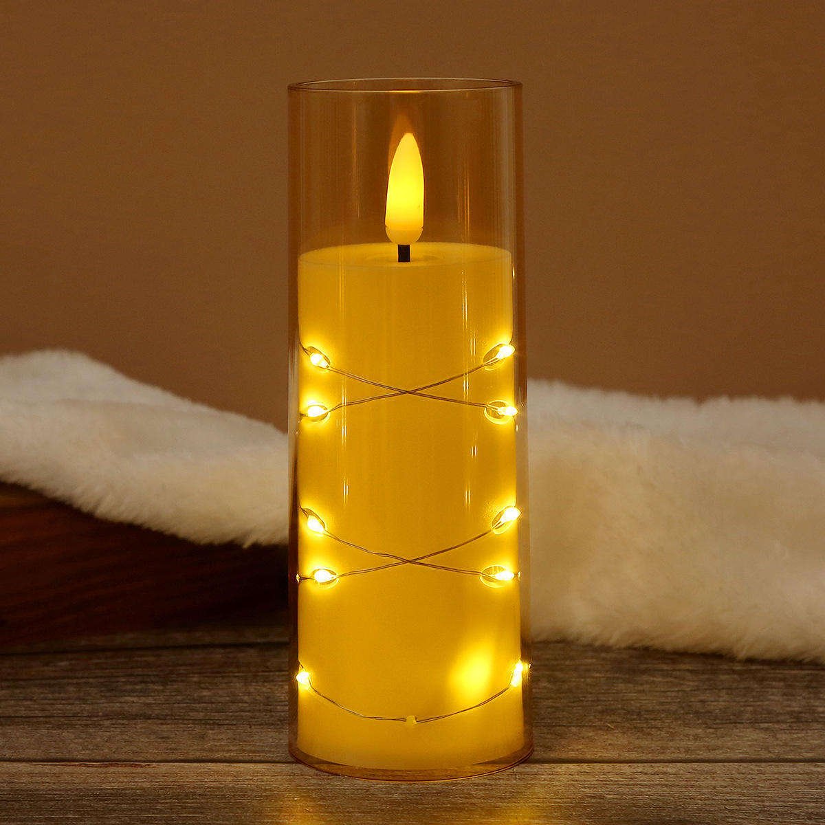 3 Pcs Candle Light With Strip Light - Image 5